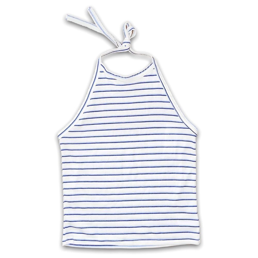 American Eagle AE Halter Top Striped Blue White Size Small NWT
